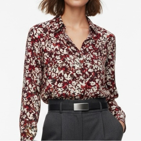 beachlunchlounge Tops - Beachlunchlounge Abstract Floral Button Down Blouse - Size L